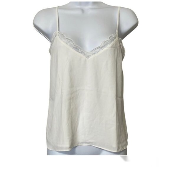 Shinestar white lace trim vneck cami - Picture 1 of 5